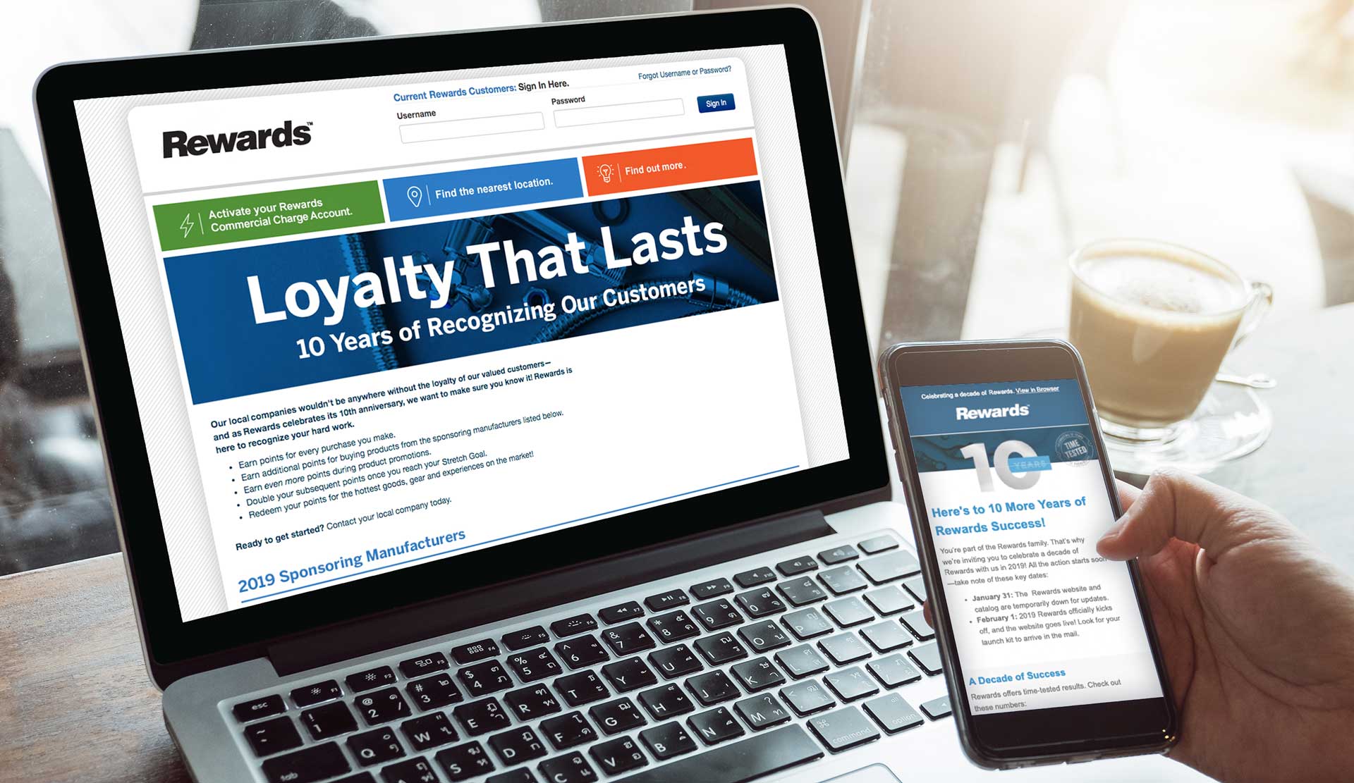 contractor loyalty program communications on laptop